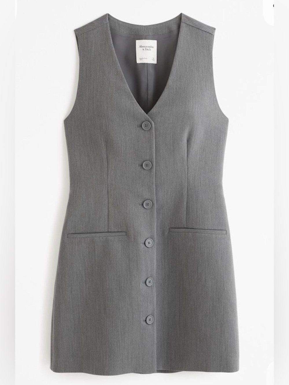 Abercrombie & Fitch Mara Tailored Vest Mini Dress Gray 90s Minimalist M